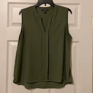 Olive green chiffon blouse